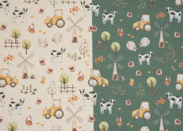 Lüneburg fabric for children by Swafing farm animals